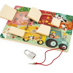 Planche à cadenas en bois La Ferme