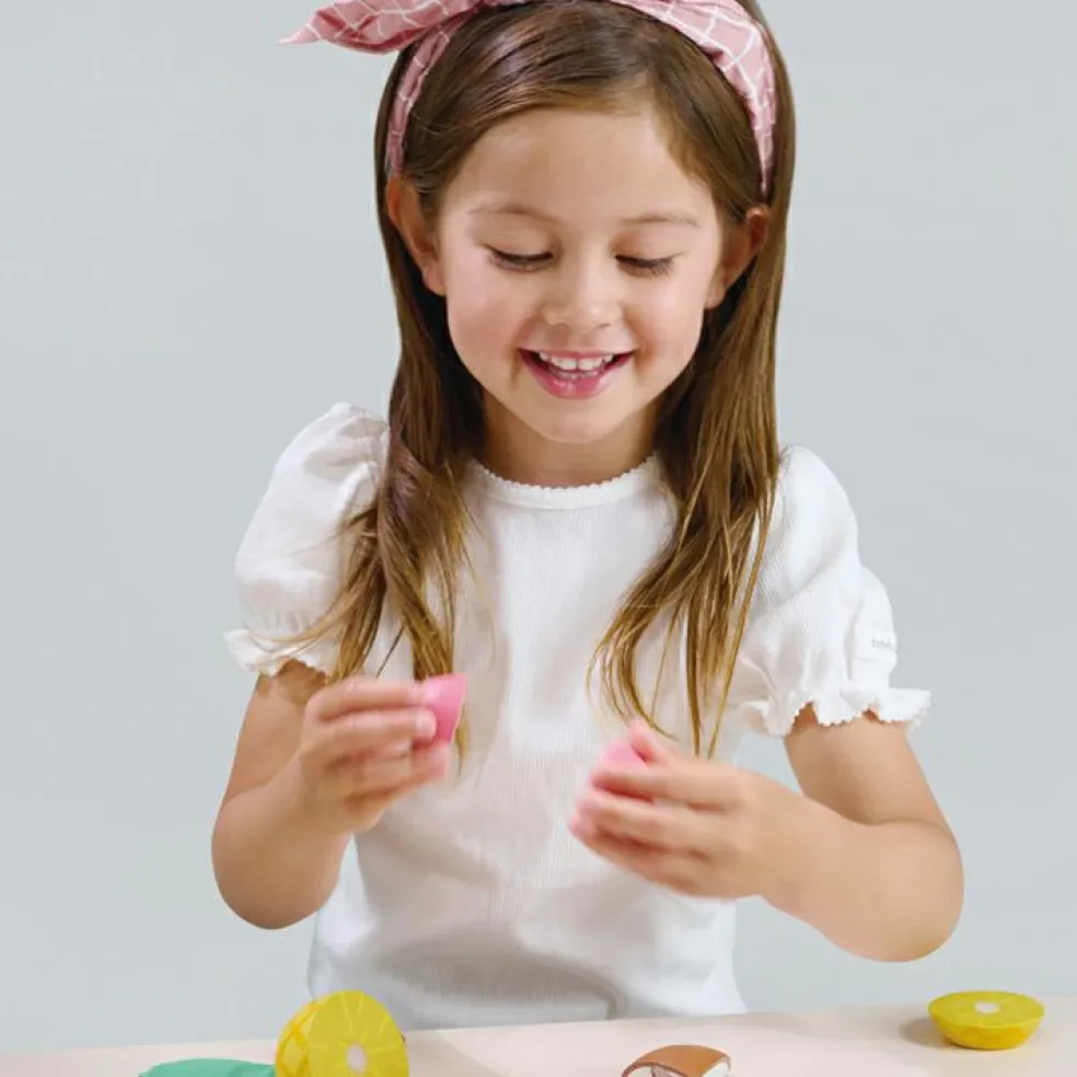 Planche à découper fruits tropicaux en bois