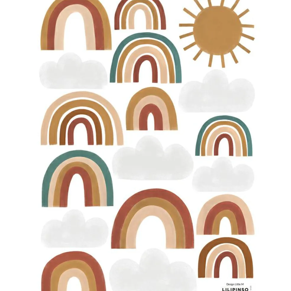 Planche de stickers A3 arc-en-ciel Cute Rainbows