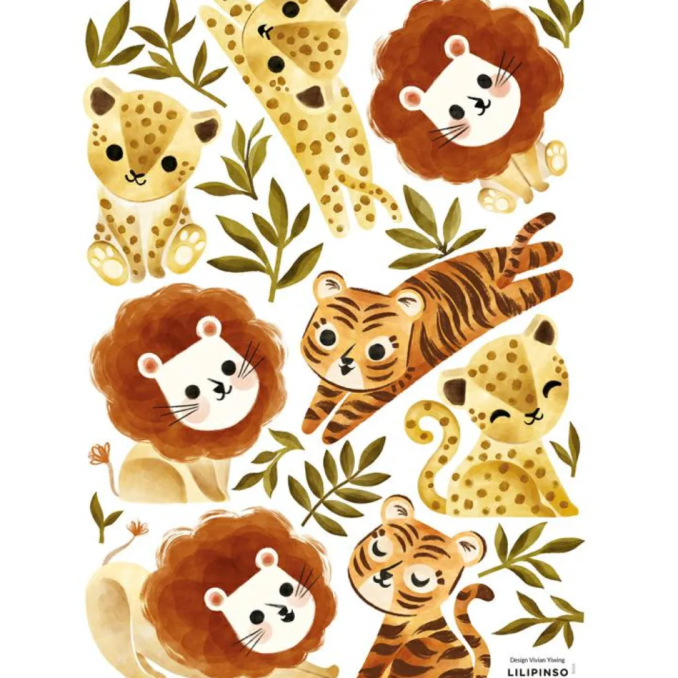 Planche de stickers A3 Little Jungle Animals