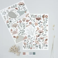 Planche de stickers A3 Ocean flowers