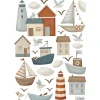 Planche de stickers A3 Village marins