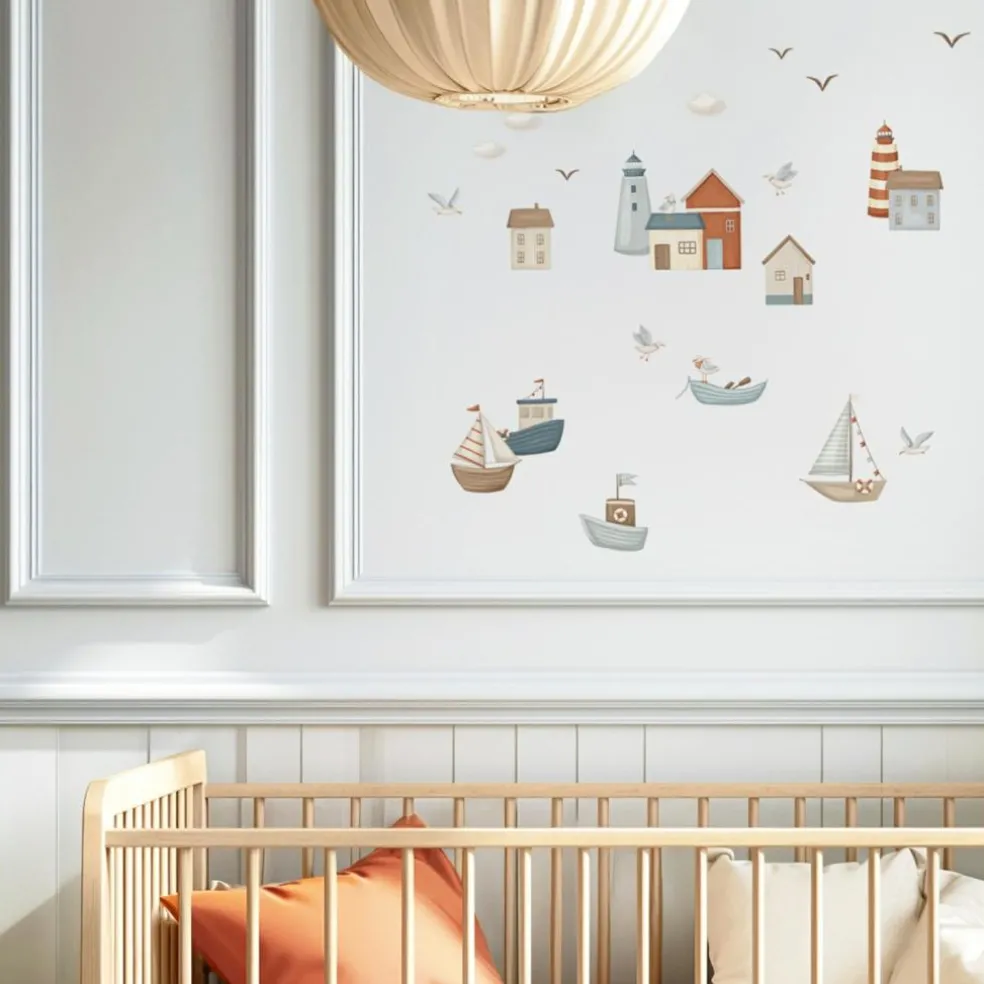 Planche de stickers A3 Village marins