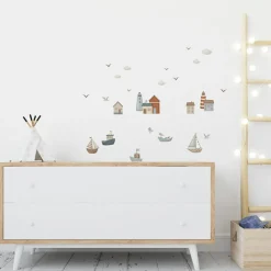 Planche de stickers A3 Village marins