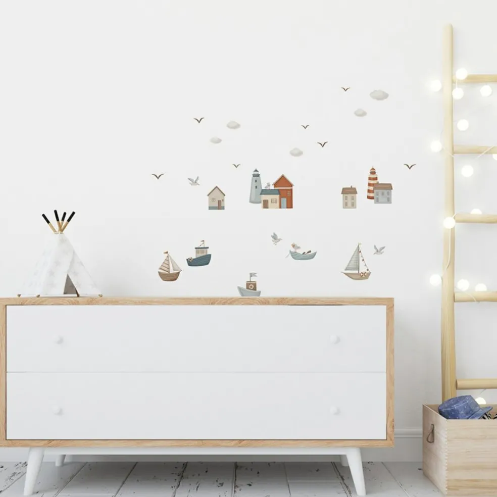 Planche de stickers A3 Village marins