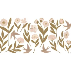 Planche de stickers Décor XL Fleurs et hirondelles