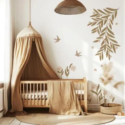 Planche de stickers Décor XL Fleurs et hirondelles