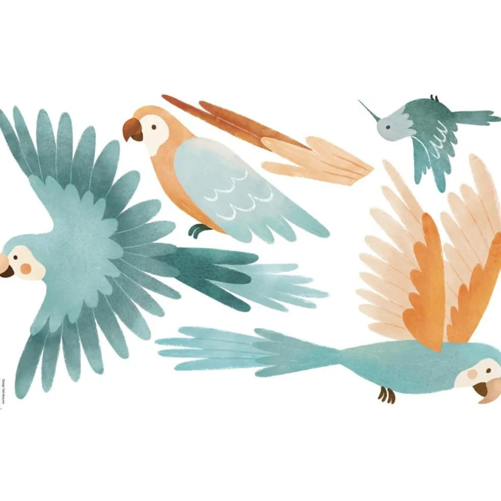 Planche de stickers Décor M Les perroquets