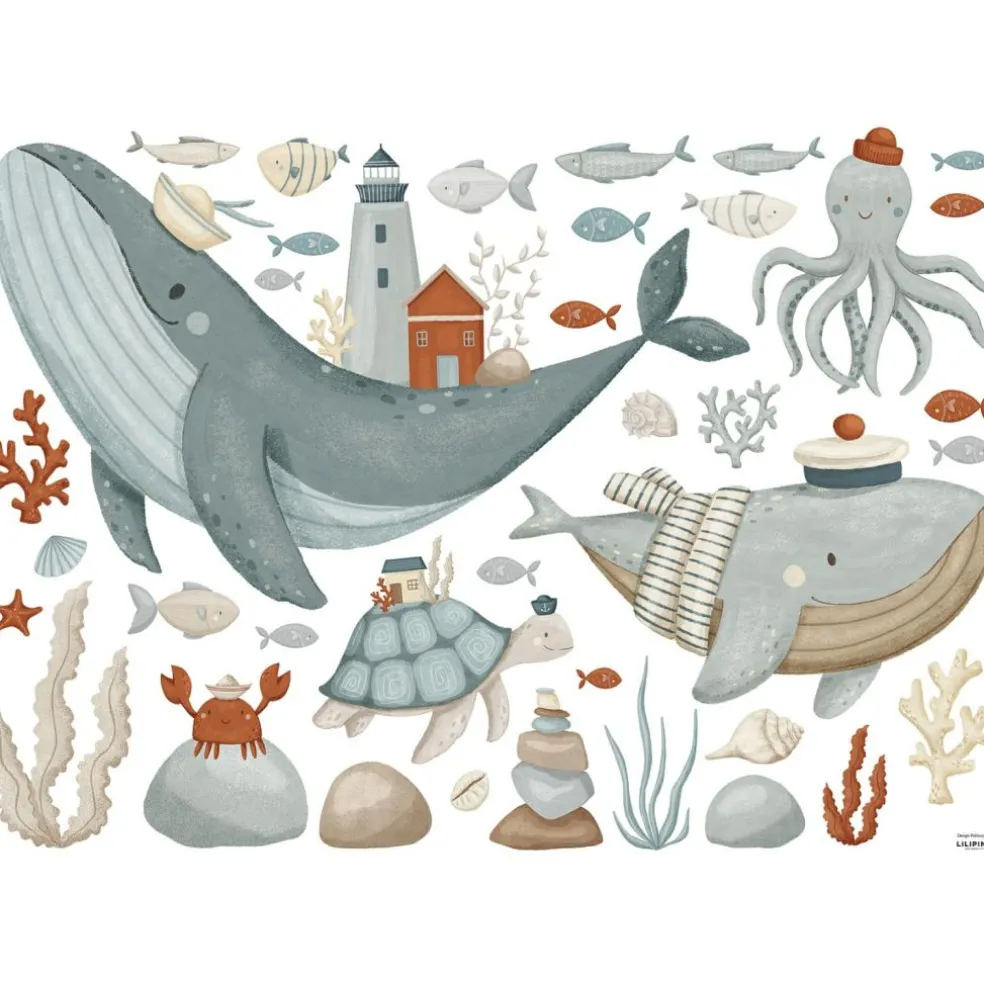 Planche de stickers Décor L Fonds marins