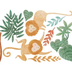 Planche de stickers Décor L Singes lions tamarins