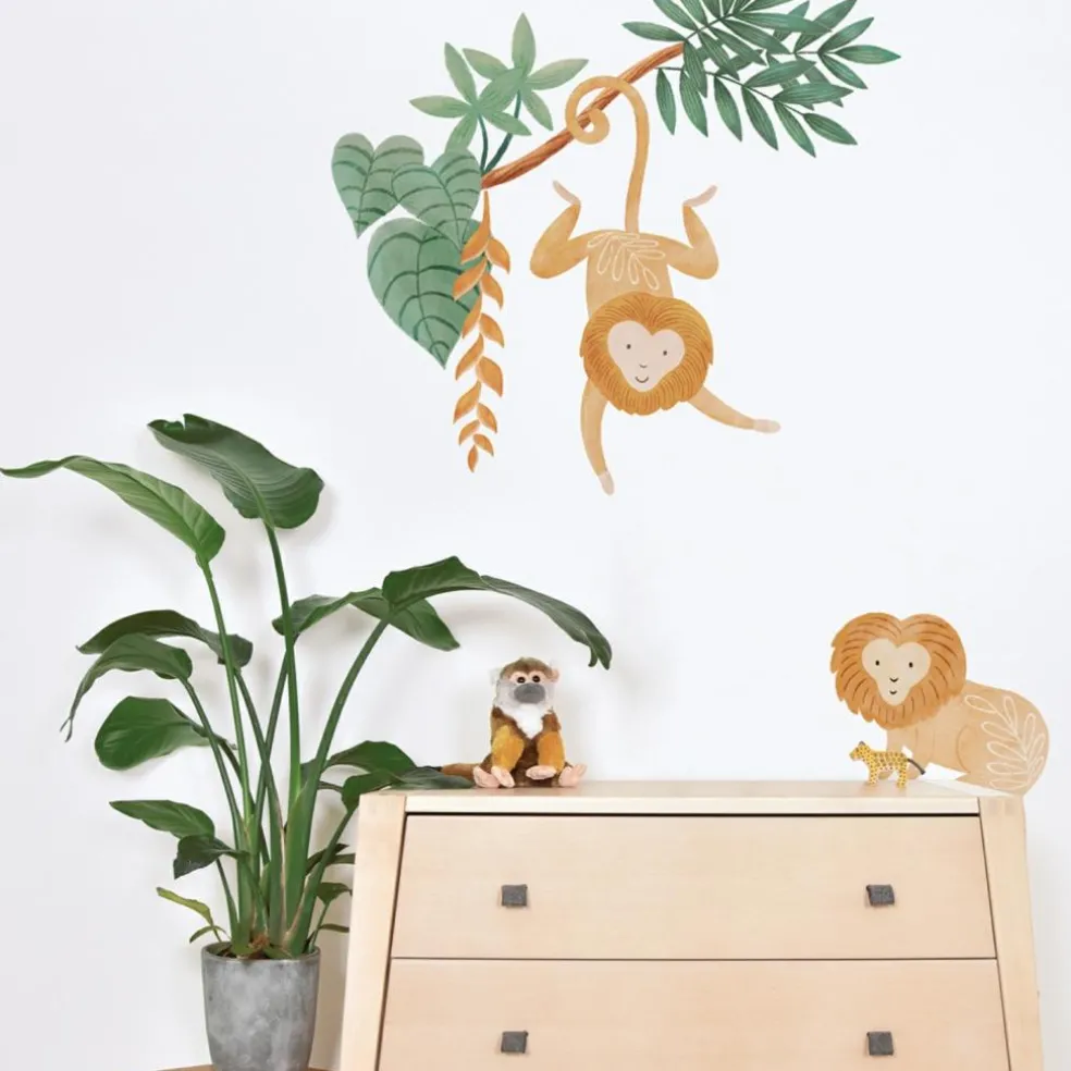 Planche de stickers Décor L Singes lions tamarins
