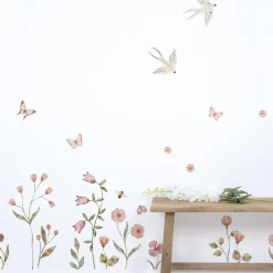 Planche de stickers Décor L Champs de fleurs et insectes