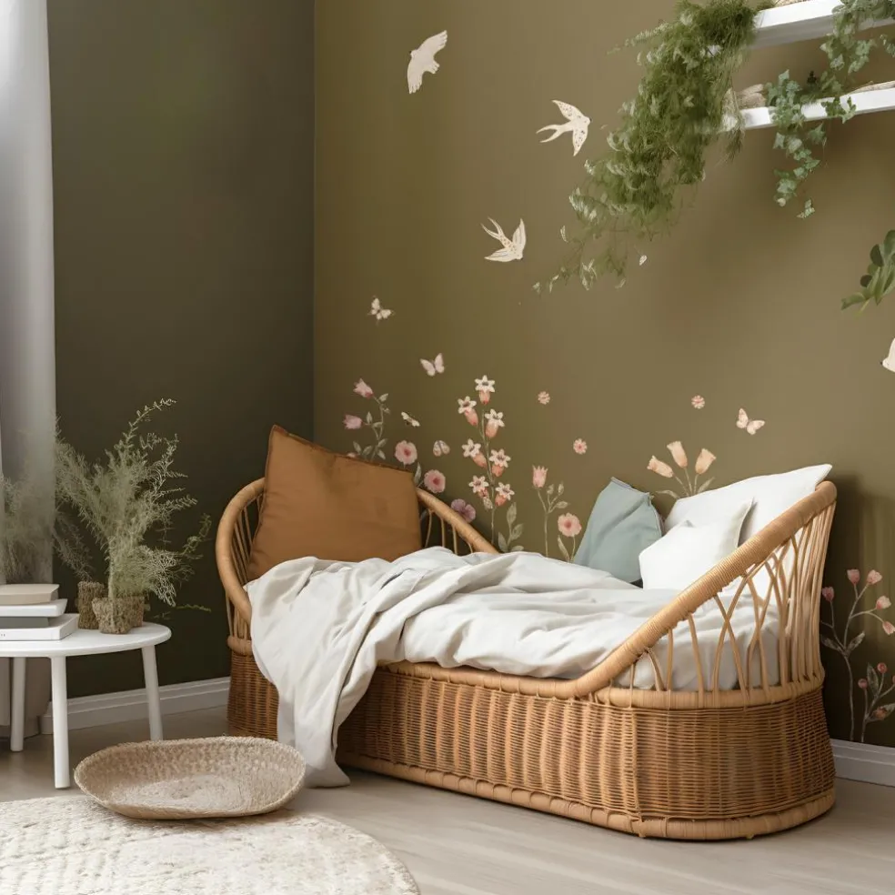 Planche de stickers Décor L Champs de fleurs et insectes