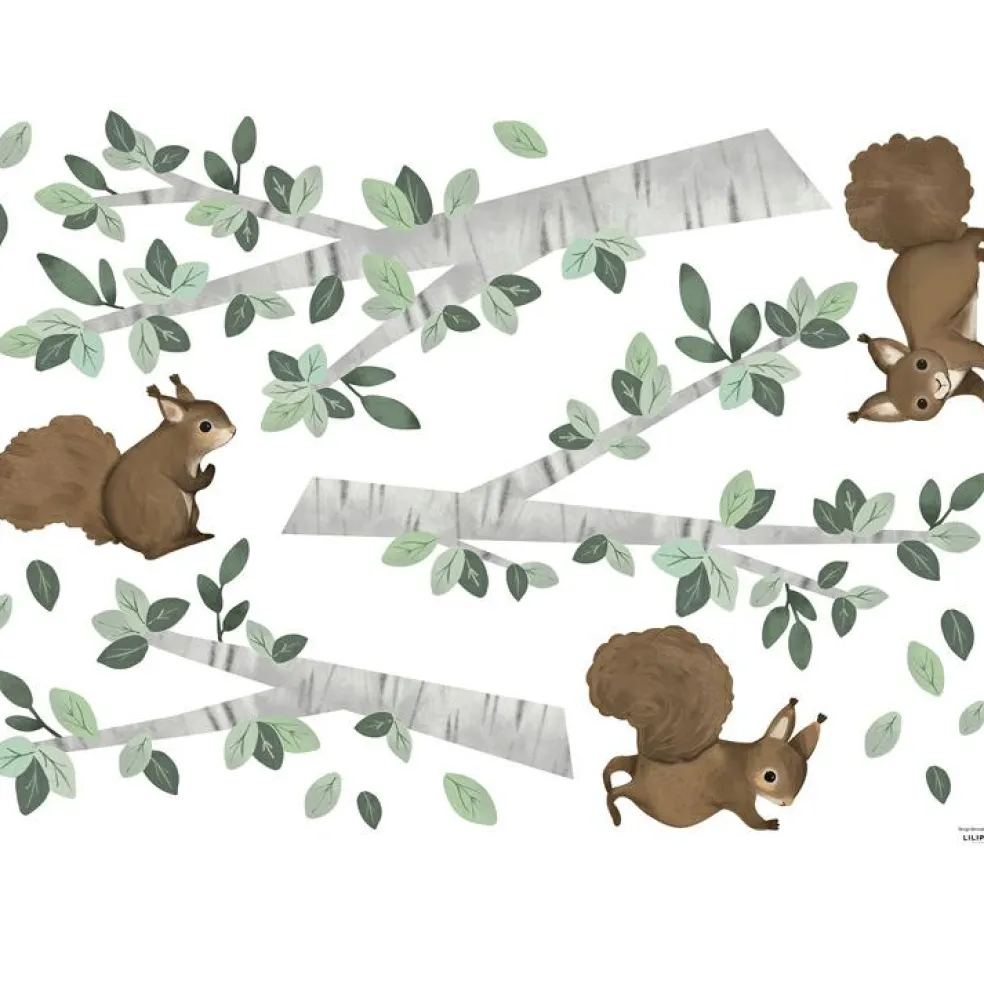 Planche de stickers L Ecureuils (64 x 90 cm)