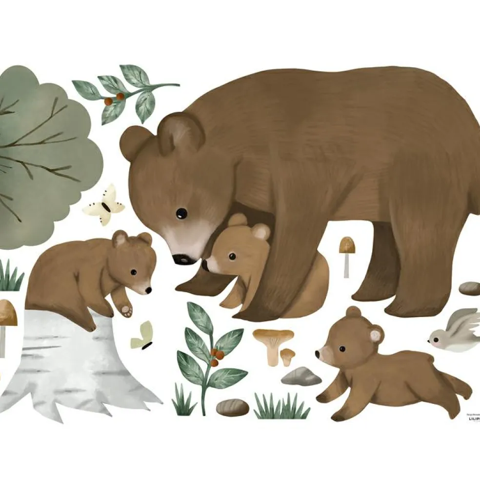 Planche de stickers L Famille Ours (64 x 90 cm)