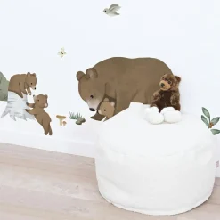 Planche de stickers L Famille Ours (64 x 90 cm)