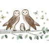 Planche de stickers M Famille Chouette (64 x 90 cm)