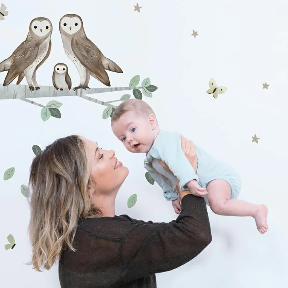 Planche de stickers M Famille Chouette (64 x 90 cm)