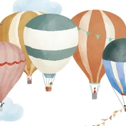 Planche easy stickers Montgolfière aquarelle