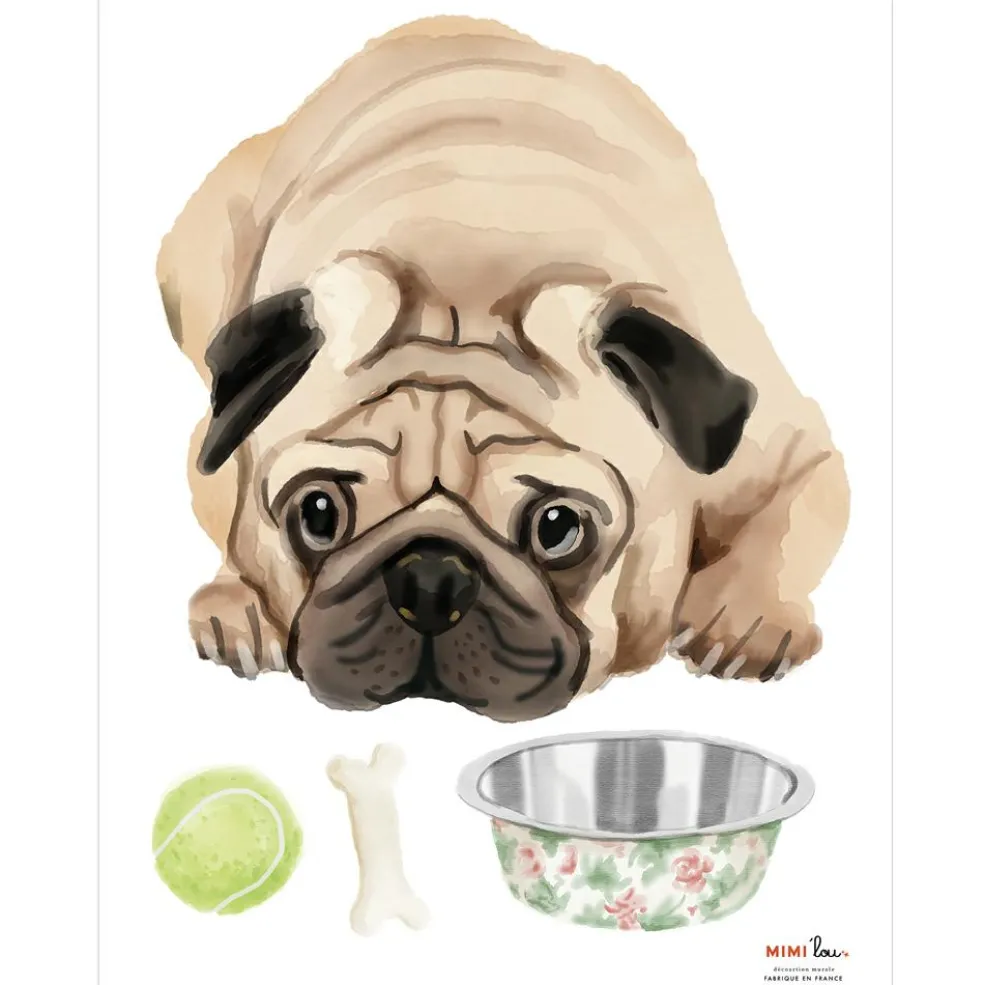 Planche sticker Carlin Mops (35 x 45 cm)