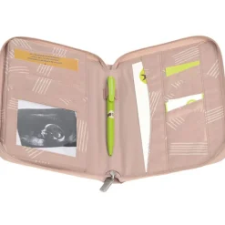 Pochette carnet de santé Casual Rayures rose