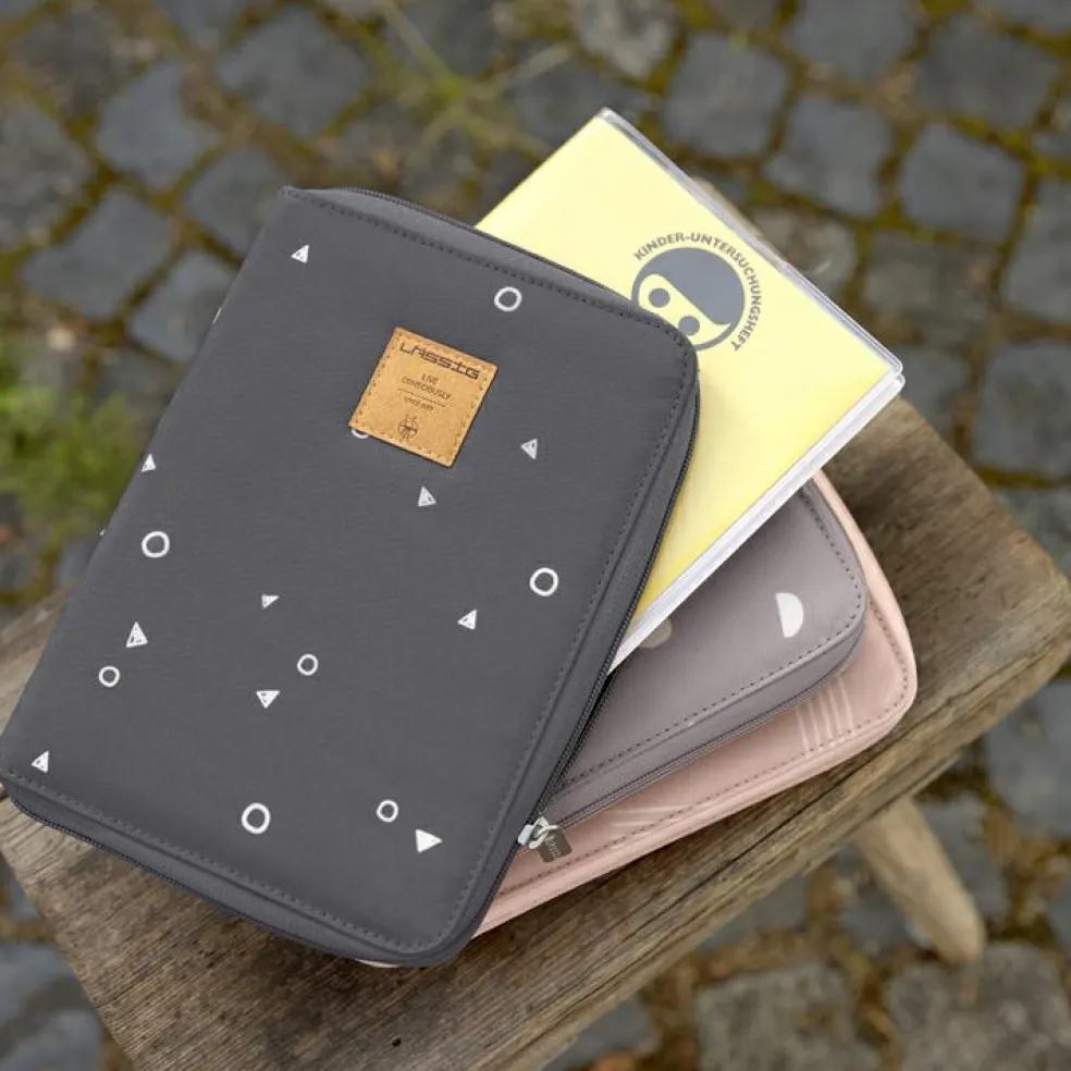 Pochette carnet de santé Casual Rayures rose