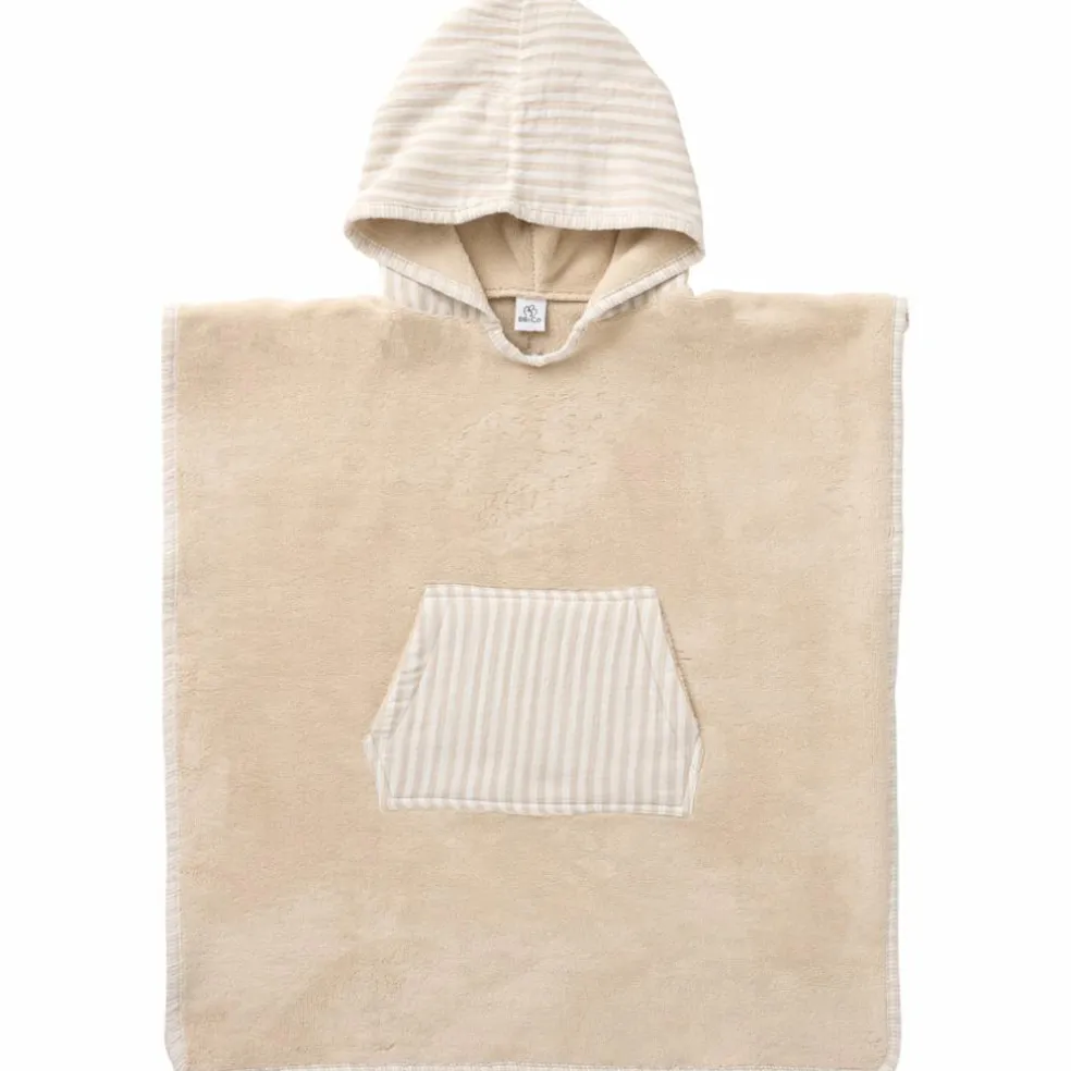 Poncho de bain à capuche bambou et gaze de coton galet (3-5 ans)