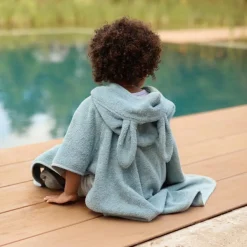 Poncho de bain lapin Sea Green (1-4 ans)