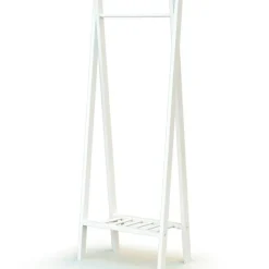 Portant à vêtements en bois de hêtre Essentiel blanc