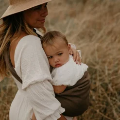 Porte bébé enfant en lin Brown