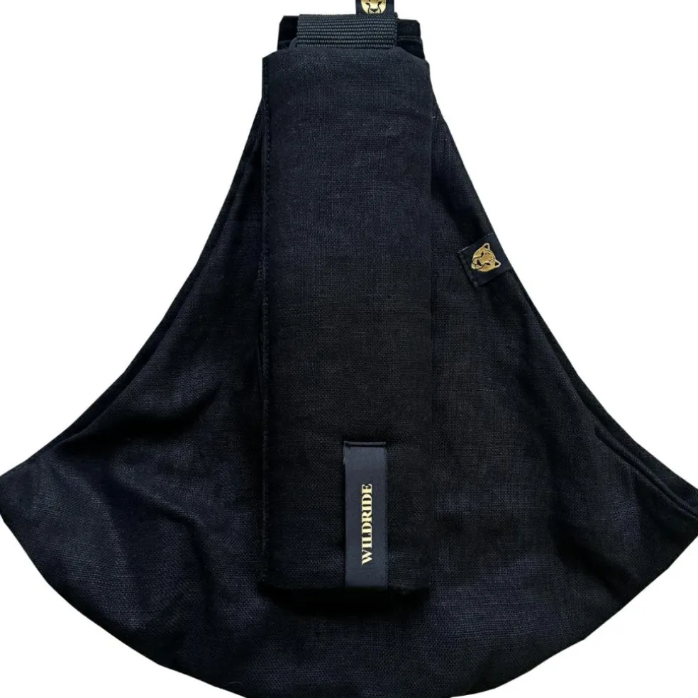 Porte bébé enfant en lin Noir