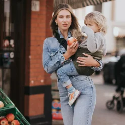 Porte bébé enfant en velours côtelé Olive Rib