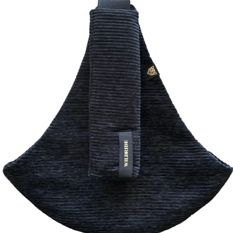 Porte bébé enfant en velours côtelé Black Rib