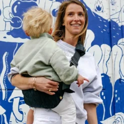 Porte bébé enfant en velours côtelé Black Rib