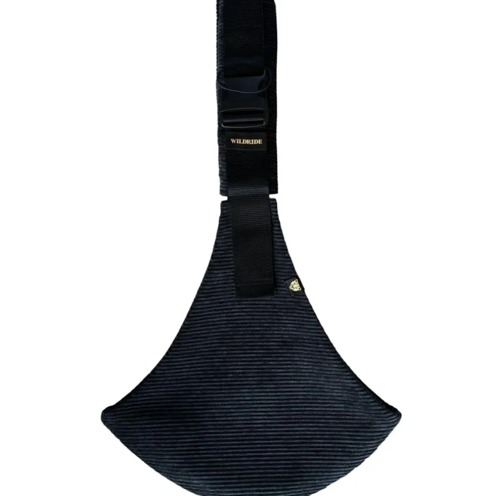 Porte bébé enfant en velours côtelé Black Rib