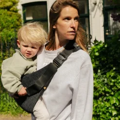 Porte bébé enfant en velours côtelé Black Rib