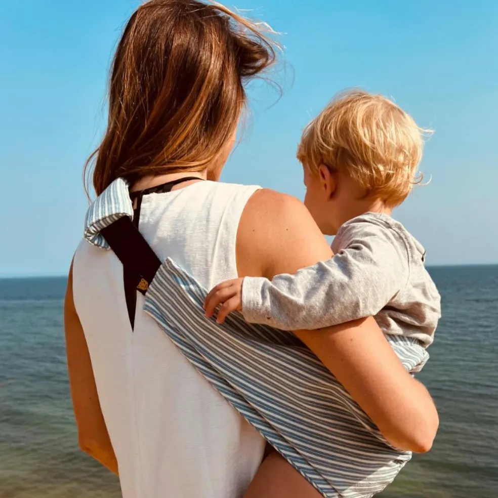 Porte bébé enfant Light Denim Stripe