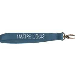 Porte clés court bleu pétrole (personnalisable)