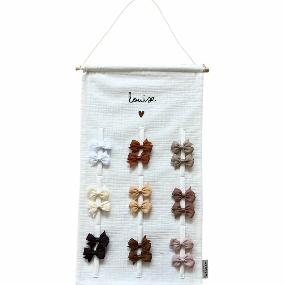 Porte-barrettes Gaze Ecru (personnalisable)