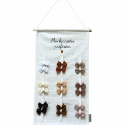 Porte-barrettes Gaze Ecru (personnalisable)