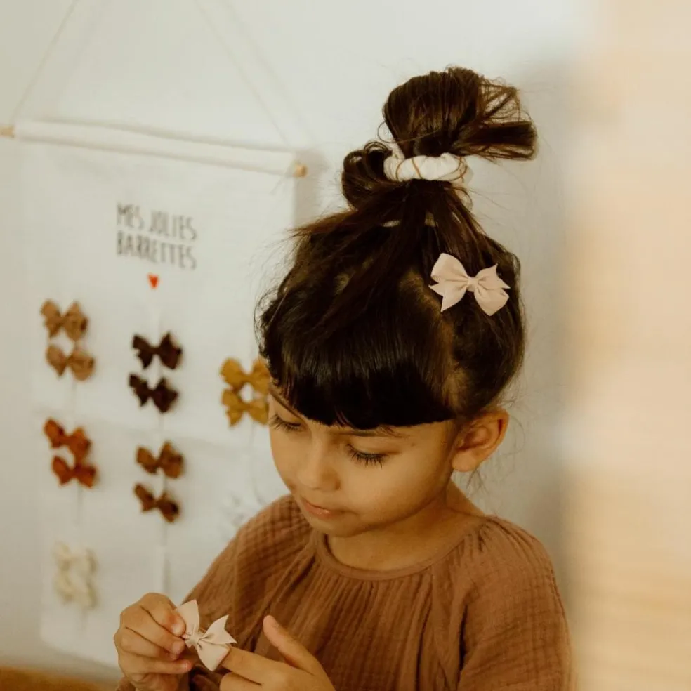 Porte-barrettes Gaze Ecru (personnalisable)