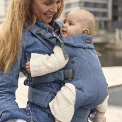 Porte-bébé Harmony Mélange Tissé Chiné Bleu
