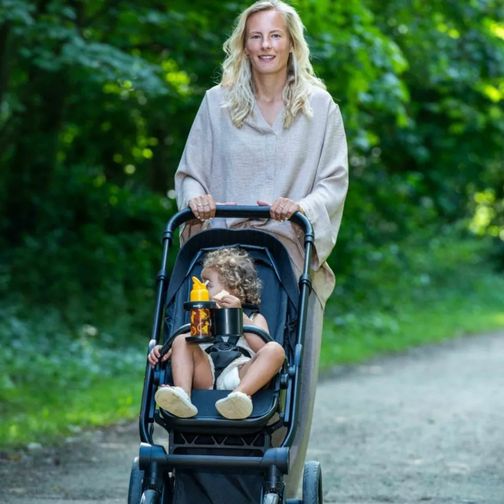 Porte-gobelet et porte-snack pour poussette
