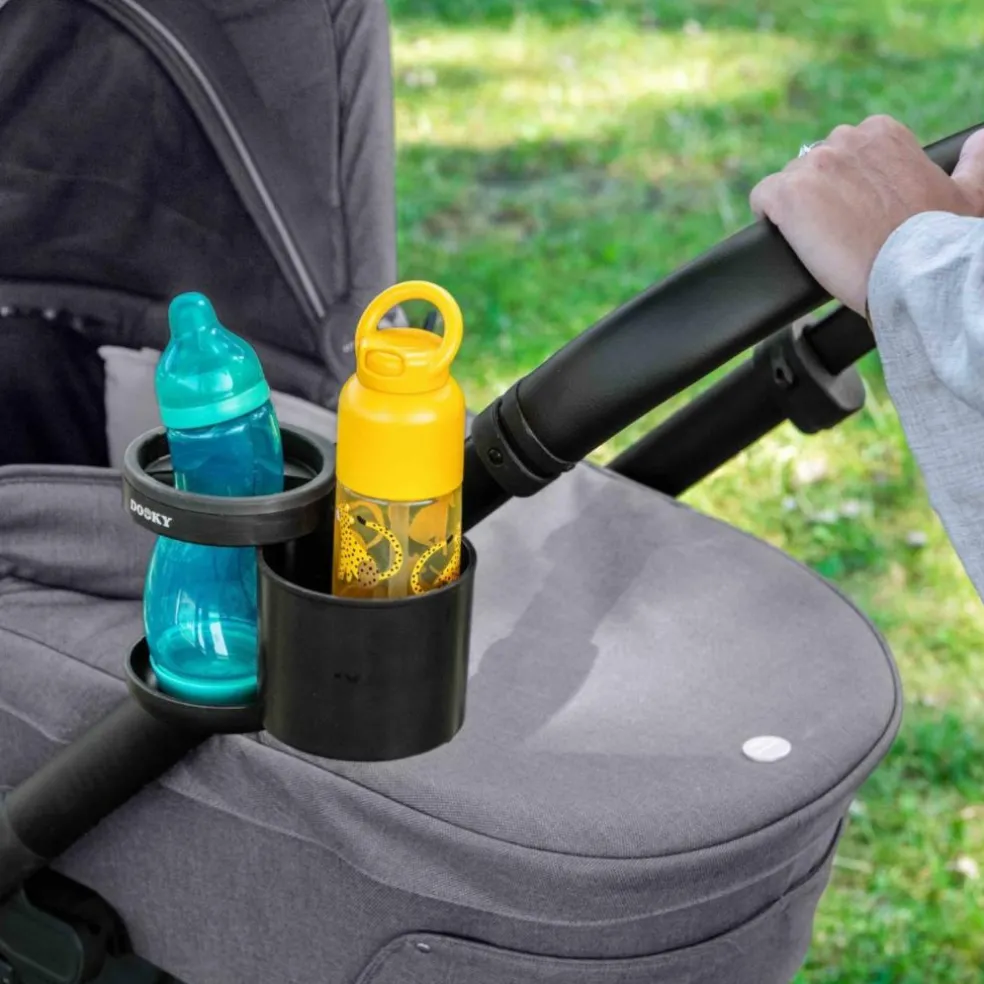 Porte-gobelet et porte-snack pour poussette