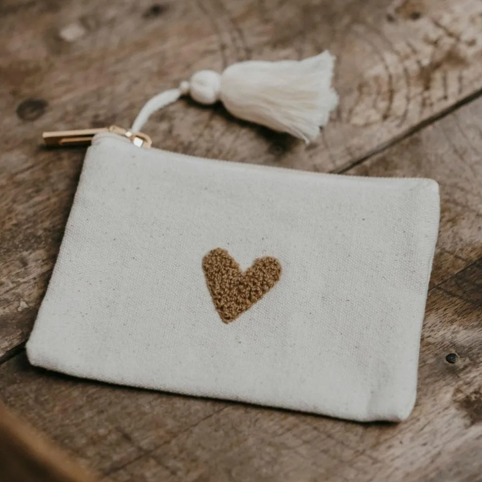 Porte-monnaie Love beige