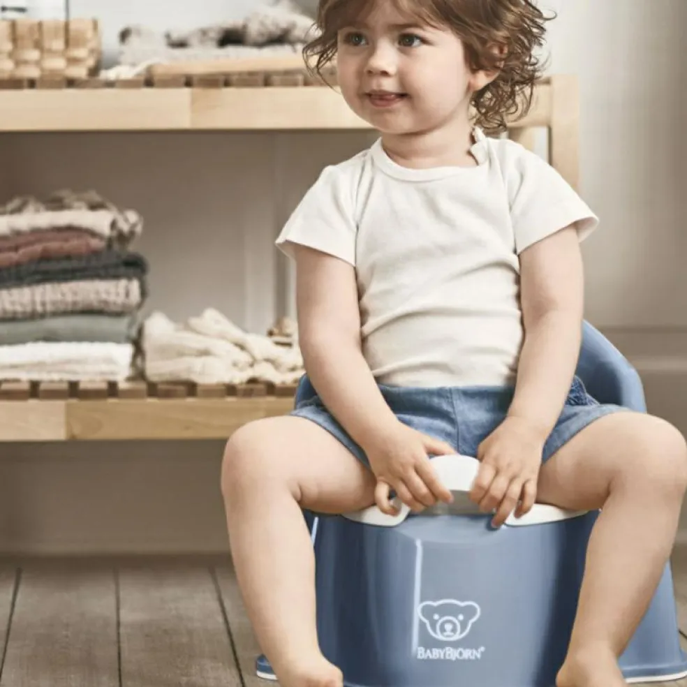 Pot bébé fauteuil bleu profond et blanc
