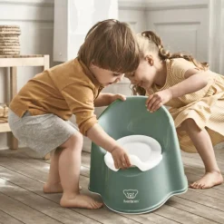 Pot bébé fauteuil vert profond et blanc