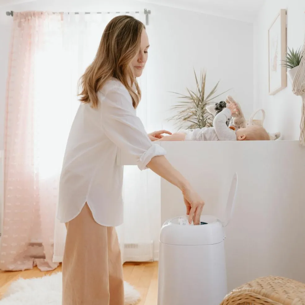 Poubelle à couches Dress up blanc laqué