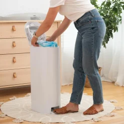 Poubelle à couches Platinium Blanche