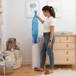 Poubelle à couches Platinium Blanche